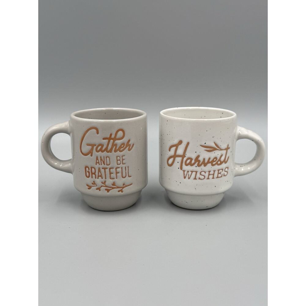 Hobby Lobby Miniature Coffee Mugs Fall Design Be Grateful Harvest Wishes Set
